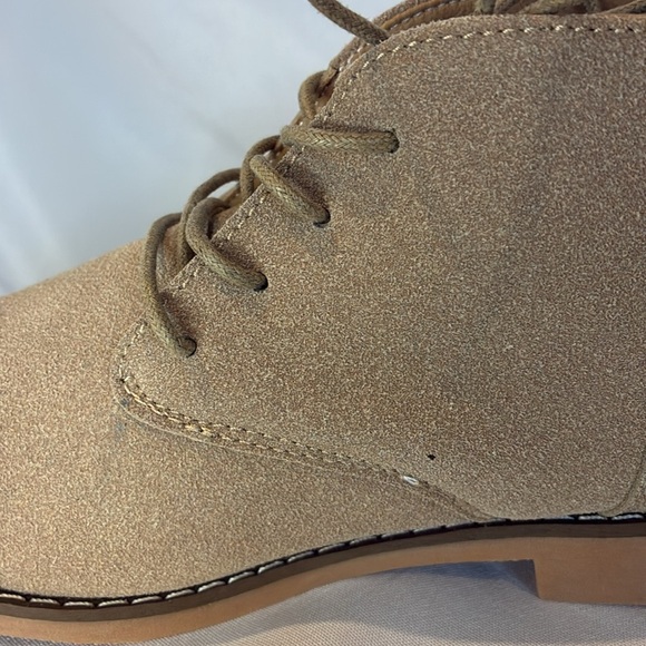 NWOT beige faux suede classic high top pointed toe front lace up corpcore shoes - Picture 11 of 12